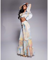 ASOS - Co-Ord Ruffle Organza Maxi Skirt With Shell Trims - Lyst