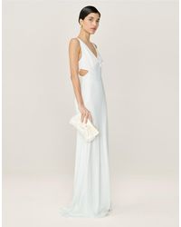 OMNES - Dresses Celeste V-Neck Bridal Maxi Dress With Chiffon Detail - Lyst