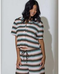South Beach - Crochet Short Sleeve Boxy Shirt - Lyst