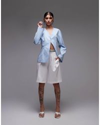 ASOS - Pantalones Cortos De Sastre Blancos De Pernera Ancha Estilo Bermudas De - Lyst