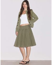 Stradivarius - Midi Skirt With Box Pleats - Lyst