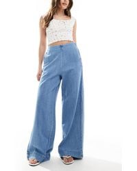 ASOS - Soft Wide Leg Jean With Clean Front - Lyst