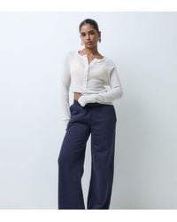 ASOS - Asos Design Petite Wide Leg Brushback jogger - Lyst