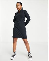 Pieces - Half Zip Long Sleeve Sweater Dress - Lyst