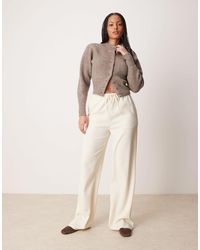 ASOS - Tall Linen Look Tailored Tie Waist Pull On Pants - Lyst
