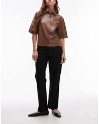 TOPSHOP - Mid Rise Straight Cropped Jean With Raw Hems - Lyst