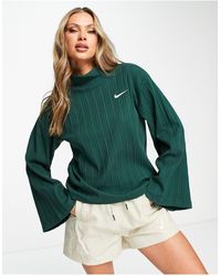 Air Ribbed High Neck Light Beige 