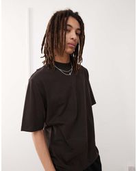 Weekday - Ruimvallend T-Shirt Van Zware Jersey - Lyst