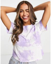 ASOS Camiseta con diseño encogido y efecto tie dye - Rosa
