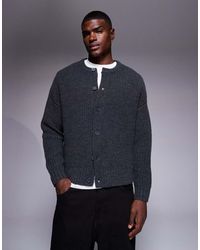 ASOS - Oversized Boxy Fit Heavyweight Knit Crew Neck Cardigan - Lyst
