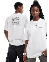 The North Face - Geolines redbox - t-shirt oversize bianca con stampa sul retro - Lyst