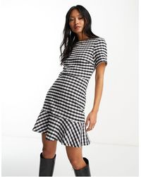 ASOS - Short Sleeve Mini Dress With Pep Hem - Lyst