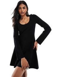 & Other Stories - Vestido Corto Con Cuello Ancho Y Mangas Acampanadas De Punto De - Lyst