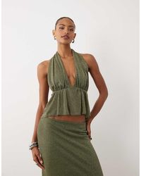 Gina Tricot - Mix & Match Plunge Peplum - Lyst