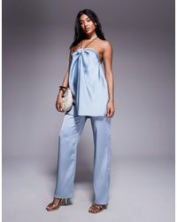 ASOS - Tailored Satin Straight Leg Trousers Co-Ord - Lyst