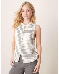 ASOS - Knitted Crew Neck Longline Boucle Waistcoat - Lyst