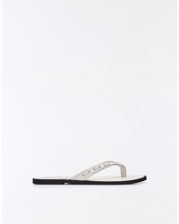 Bershka - Studded Flat Slider Sandals - Lyst