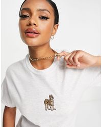 Honour Hnr Ldn Oversized T-shirt With Embroidered Puppy - Grey