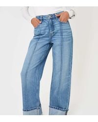 Threadbare - Petite Wide Leg Turn Up Jeans - Lyst