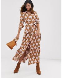 Y.A.S Lange Paisley Overhemdjurk Met Print - Roze