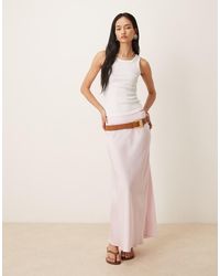 Vila - Satin Maxi Skirt - Lyst