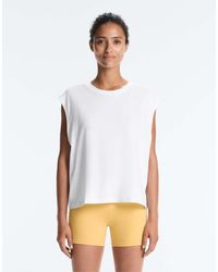 Oysho - Cotton Blend Sleeveless Seamless T-Shirt - Lyst