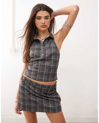 Motel - Harlo Collared Check Top Co-ord - Lyst