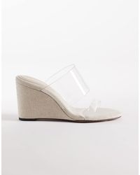 ASOS - Hennie Double Strap Mid Heeled Wedges - Lyst