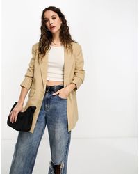 ASOS - New perfect - blazer long - taupe - Lyst