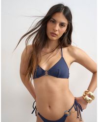 TOPSHOP - Bordeaux Triangle Bikini Top - Lyst