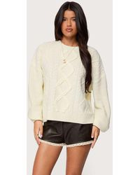 Edikted - Braided Cable Knit Oversized Sweater - Lyst