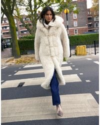 TOPSHOP - – langer dufflecoat aus kunstpelz - Lyst