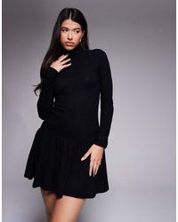 ASOS - Supersoft Roll Neck Mini Dress - Lyst