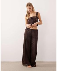 KAT THE LABEL - Cindy Full Length Satin Pants - Lyst