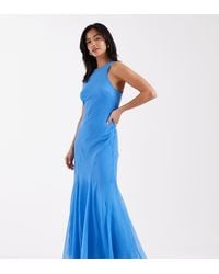 ASOS - Asos Design Petite Racer Neck Bias Maxi Dress With Godet Hem - Lyst