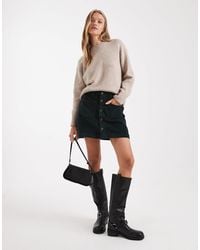 ONLY - Cord Button Through Mini Skirt - Lyst