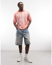 Faded Store - Pantalones Cortos Vaqueros Azul Lavado De Corte Alargado - Lyst