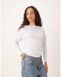 ASOS - Batwing Cinched Slash Neck Draped Top - Lyst