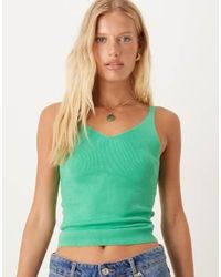 Mango - Knitted V Neck Cami Top - Lyst