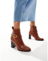 ASOS - Regan Mid-heel Buckle Boots - Lyst