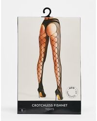Ann Summers - Crotchless Fishnet Tights - Lyst