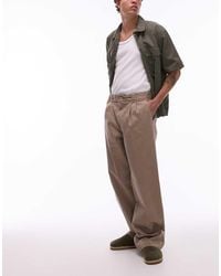 Dickies - Pantalones Claro De Pernera Ancha Y Estilo Worker Con Pinzas Unionville De -Marrón - Lyst
