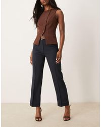 ASOS - Tailored Slim Straight Trousers With Belt - Lyst