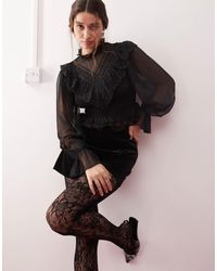 Miss Selfridge - Victoriana Blouse - Lyst