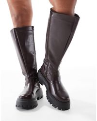 ASOS - Curve – corey – klobige kniehohe stiefel - Lyst