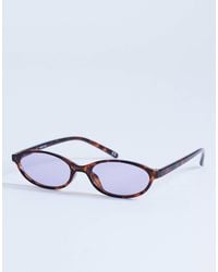 TOPSHOP - Lanzarote Oval Sunglasses - Lyst
