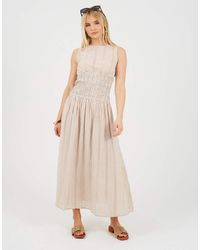 Brave Soul - Striped Sleeveless Smock Midi Dress - Lyst