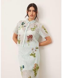ARRANGE - Chemise d'ensemble courte en dentelle à motif floraux - clair - Lyst