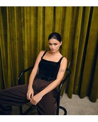 The Frolic - Exclusive Velvet Square Neck Top - Lyst