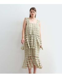 ARRANGE - Curve Metallic Circle Fringe Column Midi Dress - Lyst